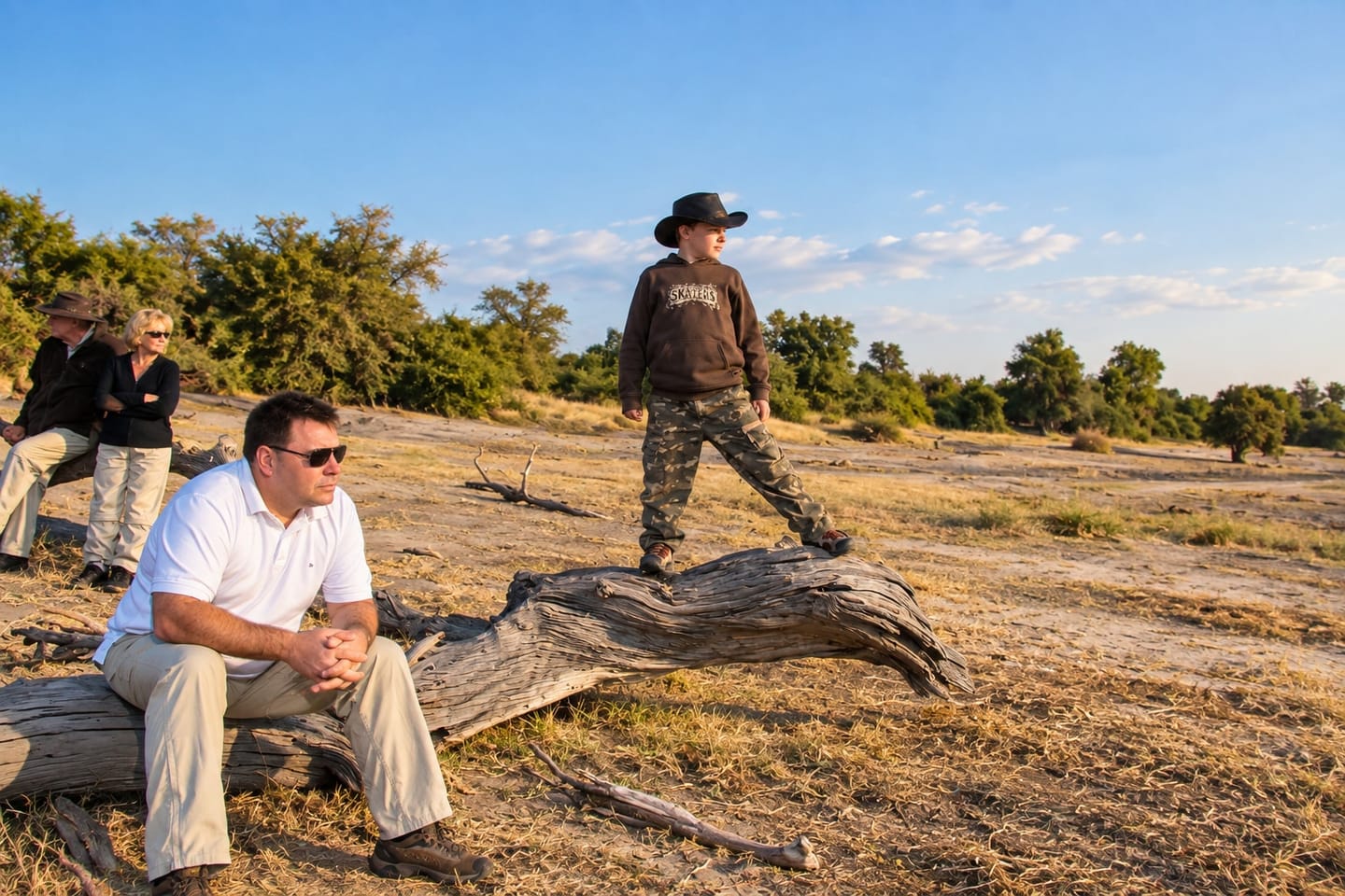 David with his parents and son Jordan in Chobe National Park