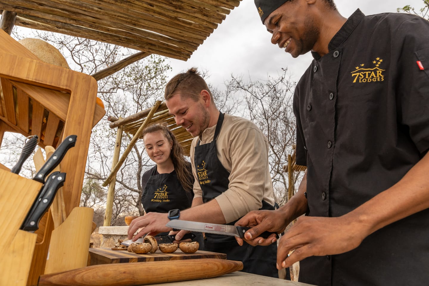 Guests take cooking lessons with the chefs in the Cooking Studio.