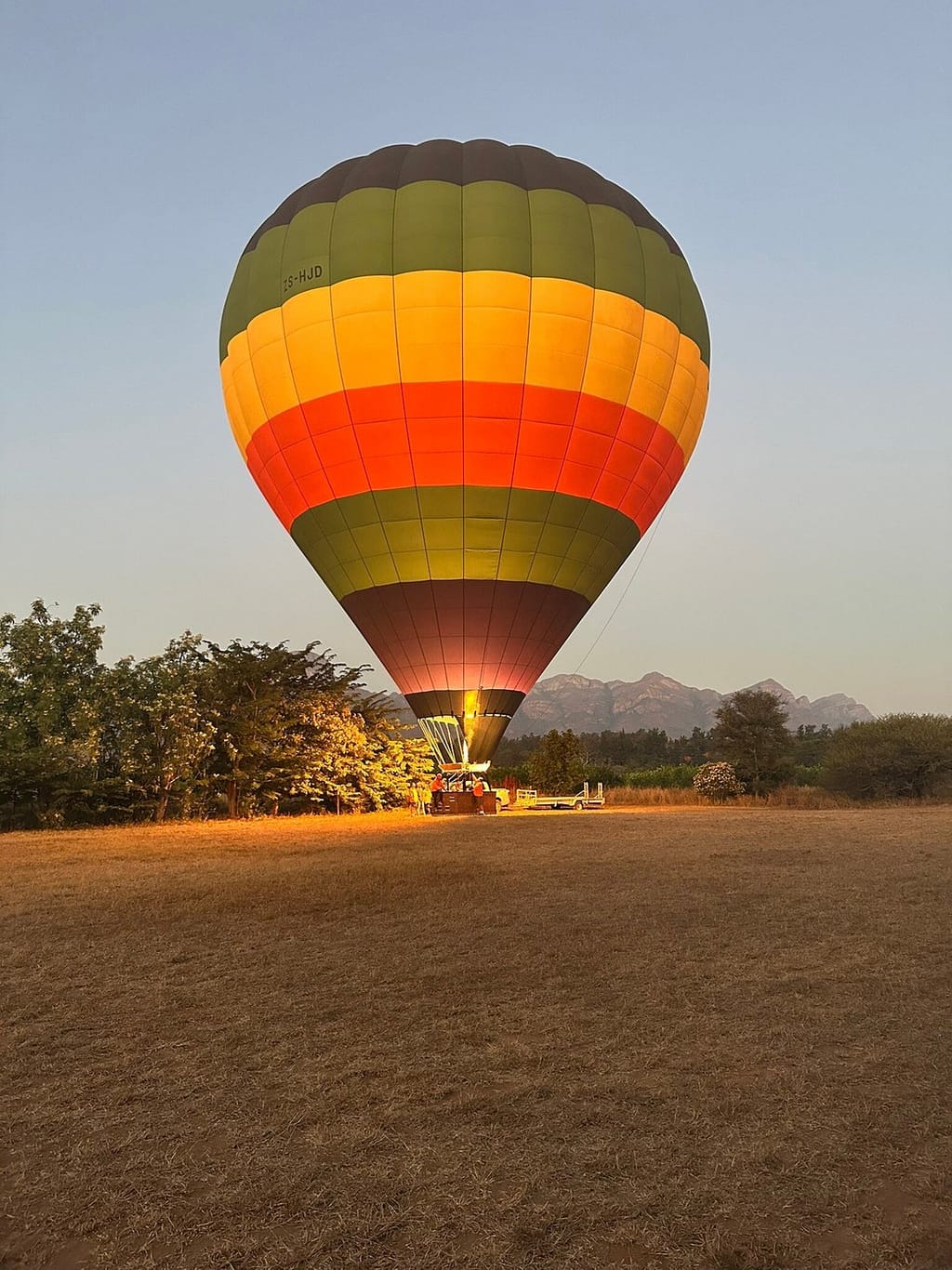 Early sunrise viewed from a hot-air balloon over the Lowveld.