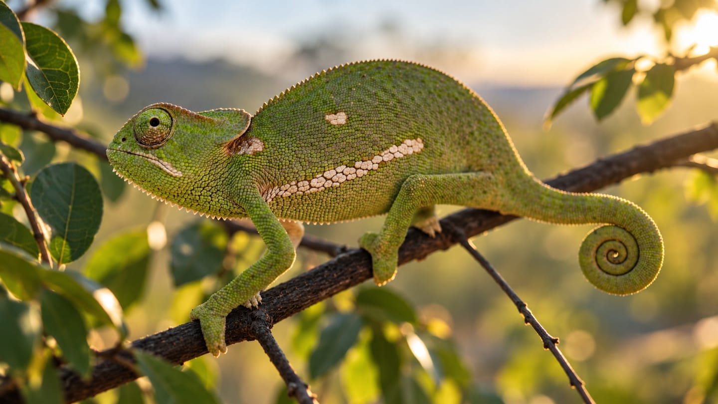 A chameleon at Oase in the Greater Kruger.